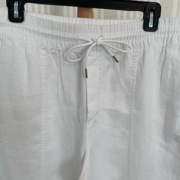 Athleta Retreat High Rise Linen Ankle Pant White Womens Size Large NWOT - Picture 8 of 12